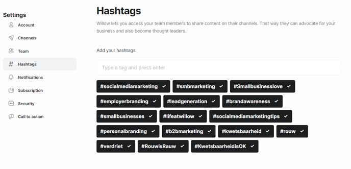 hashtags